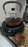 憶壺茶（YIHUTEA）玻璃煮茶壺電陶爐煮茶器圍爐煮茶套裝家用燒水壺大容量泡茶養生壺 【煮茶十件套】煙灰壺+數顯黑爐+6杯+杯架+茶盤(pán) 曬單實(shí)拍圖