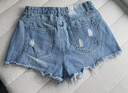 UR2025秋季新款女裝休閑撞色花邊毛須裝飾牛仔短褲UYY850192 曬單實(shí)拍圖