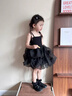 班喜迪女童夏裝連衣裙洋氣兒童公主裙子周歲寶寶禮服夏季小童吊帶蓬蓬裙 黑色 90 曬單實(shí)拍圖