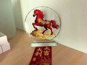 2026馬踏祥云水晶擺件馬到成功喬遷送禮桌面裝飾品馬年吉祥物擺件 馬踏祥云【小號水晶底座款】高22*20cm直徑 曬單實(shí)拍圖