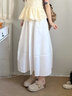 森馬（Semir）半身裙女夏高腰拼接分割肌理純色2026新款松弛感慵懶垂感長(cháng)裙 本白10101 M 曬單實(shí)拍圖