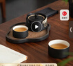 萬(wàn)仟堂旅行茶具 戶(hù)外泡茶茶具套裝陶瓷高檔帶包 龍行天下·快客杯黑鐵釉 曬單實(shí)拍圖