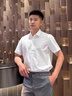 羅蒙（ROMON）高端絲光棉短袖襯衫男涼感透氣夏季商務(wù)休閑純色半袖免燙修身襯衣 1905白色-短袖 XL 175【建議140-155斤】 曬單實(shí)拍圖