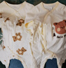 貝瑞加（Babyprints）嬰兒連體衣2件裝新生寶寶純棉A類(lèi)衣服四季柔軟內衣爬服 黃熊59 曬單實(shí)拍圖