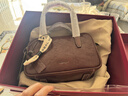 食草堂[明星同款]女包方糖保齡球植鞣牛皮手提單肩斜挎包輕奢高級感禮物 mini深啡【沈月同款】 曬單實(shí)拍圖