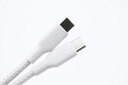 貝爾金（BELKIN）雙Type-C數據線(xiàn) 60W快充 CtoC電源線(xiàn) iPhone手機蘋(píng)果電腦MacBook快充線(xiàn)1米編織款 白色 CAB024 曬單實(shí)拍圖