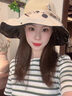 Charm Kendo遮陽(yáng)帽女太陽(yáng)帽黑膠防曬防紫外線(xiàn)百搭時(shí)尚戶(hù)外騎行漁夫帽草帽 米色 曬單實(shí)拍圖
