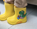 牧萌兒童雨鞋男童女童防水立體寶寶防滑耐磨卡通雨靴 挖掘機恐龍 17碼 曬單實(shí)拍圖