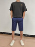 羅蒙（ROMON）高端冰絲牛仔短褲男士夏季薄款透氣天絲商務(wù)休閑寬松直筒五分中褲 磨白藍 【官方正品】 33 曬單實(shí)拍圖
