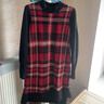PORTS寶姿秋冬新品女裝長(cháng)袖拼色方格針織連衣裙SM9K207NZF009 傾慕紅混色 S 曬單實(shí)拍圖