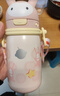 babycare兒童保溫杯嬰幼兒學(xué)飲寶寶吸管杯316L不銹鋼保溫杯幼兒園保溫壺t 贈直通吸嘴-背帶款 歐珀粉 450ml 曬單實(shí)拍圖