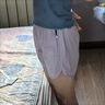 皮爾卡丹（pierre cardin）冰絲薄款高腰休閑褲女士2026新款夏季運動(dòng)短褲寬松大碼透氣三分褲 紫羅蘭 L 【建議100-115斤】 曬單實(shí)拍圖