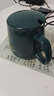 勤凱陶瓷杯耐高溫馬克杯帶蓋勺家用茶杯咖啡杯學(xué)生杯子陶瓷辦公創(chuàng  )意 綠色-【杯蓋勺】 曬單實(shí)拍圖