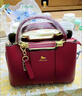 包包女包輕奢真皮包新款大容量手提包中年女士單肩包女實(shí)用媽媽包 酒紅 曬單實(shí)拍圖