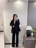 伊婭莎休閑西裝外套女春時(shí)尚職業(yè)西服套裝氣質(zhì)女神范寬松面試正裝工作服 (紐扣常規款)單件黑色西裝 L 建議105-120斤 曬單實(shí)拍圖
