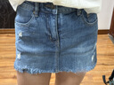 UR2025夏季新款女裝休閑復古水洗毛須磨破牛仔短褲UYY850123 曬單實(shí)拍圖