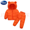 迪士尼（Disney）棉衣小孩冬裝衣服寶寶輕薄兒童羽絨棉外套男女小童棉襖冬 桔色(套裝) 90 cm 曬單實(shí)拍圖