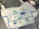 貝肽斯吃飯圍兜防水防臟兒童反穿罩衣春秋長(cháng)袖男女寶防污圍裙海洋+兔子M 曬單實(shí)拍圖