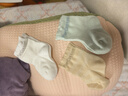 全棉時(shí)代兒童襪子7A抗菌嬰幼兒寶寶純棉中筒襪 咖藍白 10-12cm 曬單實(shí)拍圖
