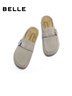 百麗（Belle）復古勃肯鞋女2026夏新商場(chǎng)同款舒適居家休閑半拖F5W1DBH6預售 灰色-絨面 38 曬單實(shí)拍圖