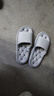 七色紡漏水拖鞋男踩屎感浴室鏤空厚底防滑情侶洗澡居家用女涼拖 灰42-43 曬單實(shí)拍圖