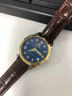 POEDAGAR瑞士正品男士手表奢華防水時(shí)尚韓版雙日歷夜光潮流手表男石英腕表 810間金殼藍面皮帶款 41mm 曬單實(shí)拍圖