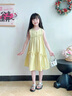 G.duck小黃鴨童裝女童連衣裙夏季2026新款A字裙兒童裙子夏天棉布裙女孩 黃色 120 建議5~6歲（110-120cm） 曬單實(shí)拍圖