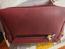 京購真皮質(zhì)感中年媽媽包包斜挎包新款潮百搭時(shí)尚單肩女士小方包 酒紅色 曬單實(shí)拍圖