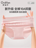 歐迪芬6條女士?jì)妊澟兠?0A抗菌100%純棉加長(cháng)底檔透氣中腰少女三角內褲 曬單實(shí)拍圖