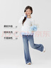 左西女童牛仔褲春裝兒童喇叭褲長(cháng)褲2026新款中大童褲子潮 牛仔色 165 曬單實(shí)拍圖