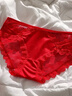 浪莎大紅女士?jì)妊澟久昀俳z3條屬馬年新娘結婚性感純棉襠騏驥短褲 曬單實(shí)拍圖