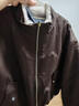 百家好（Basic House）百家好雙面穿設計感毛絨短外套女2025冬季新款高級感保暖夾克外套 咖啡色 M 曬單實(shí)拍圖