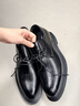 波圖蕾斯皮鞋男士系帶商務(wù)休閑鞋韓版潮流厚底正裝鞋婚鞋男 9708 黑色 45  曬單實(shí)拍圖