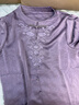 花花公子（PLAYBOY）專(zhuān)柜好貨杭州真絲襯衫女七分袖春夏新寬松純色桑蠶絲時(shí)尚洋氣上衣 官方旗艦紫色 3XL 125-135斤 曬單實(shí)拍圖