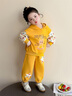 迪士咪魯（DISHIMILU）女童寶寶套裝春裝2026新款春秋休閑1-8歲兒童裝女孩春季小孩衣服 XT525(上衣+褲子）-黃色 110 碼/身高100-110cm（3-4歲） 曬單實(shí)拍圖