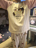 貓人（MiiOW）女士睡衣女純棉秋冬2025新款時(shí)尚印花女生睡褲家居服女冬季可外穿 曬單實(shí)拍圖