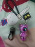 新款小熊男女鑰匙鏈情侶卡通可愛(ài)高級汽車(chē)鑰匙扣男生鑰匙圈鎖匙扣 紫閃電熊+槍八扣編織繩+黑平安 曬單實(shí)拍圖