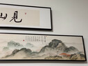 翁畫(huà)師見(jiàn)山字畫(huà)新中式客廳裝飾畫(huà)背有靠山沙發(fā)背景墻掛畫(huà)禪意茶室壁畫(huà) T137649（單發(fā)上面一幅見(jiàn)山） 15*90厘米【建議3m-3.5m墻面】（兩幅搭配更好看） 高清藝術(shù)油畫(huà)布（質(zhì)感紋理） 【雅典黑】鋁合金拉絲外框 曬單實(shí)拍圖