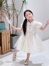 G.duck公主裙女童連衣裙新中式兒童裙子夏裝2026新款女孩旗袍生日禮服 米白色 100 （建議身高90cm 3-4歲）cm 曬單實(shí)拍圖