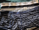 Calvin Klein內衣【吸濕速干】男士四條裝ck輕薄高彈低腰防夾臀四角平角內褲男 I7I-黑/太空黑/椰青灰/碳灰 4條 XL 曬單實(shí)拍圖