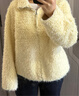 茵曼（INMAN）2025冬季女裝新款皮毛一體羊羔絨立領(lǐng)外套軟糯毛茸保暖上衣 淺黃色 S 曬單實(shí)拍圖