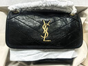 YSL圣羅蘭 女士NIKI小號復古皮革手袋ysl包包女包 黑色金鏈 U 曬單實(shí)拍圖