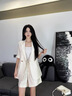 YINGBANI醋酸緞面西服套裝女夏季薄小個(gè)子休閑外套氣質(zhì)短袖西裝短褲兩件套 杏色西裝 M 【建議90-99斤】 曬單實(shí)拍圖