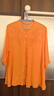 帕絲特夏季大碼女裝中式立領(lǐng)舒適七分袖寬松上衣媽媽裝中老年 橙色 4XL 曬單實(shí)拍圖