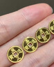 御邪黃金轉運珠手鏈女黃金本命年五帝幣紅繩手工配飾春節禮物 黃金順治通寶:約0.12g 曬單實(shí)拍圖