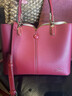 芭莎貝拉;BASA BELA結婚新娘包紅色真皮女包輕奢高級大容量手提包 波爾多紅18706 曬單實(shí)拍圖