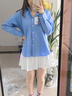 優(yōu)衣庫女裝全棉襯衫/長(cháng)袖襯衣休閑通勤外套26春夏新款482828 63 天藍色 M 曬單實(shí)拍圖