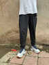 李寧運動(dòng)褲男冰絲褲子夏季寬松休閑直筒褲衛褲速干褲健身跑步運動(dòng)長(cháng)褲 黑色-速干收口（膠?。?XL /180 建議(145-165斤) 曬單實(shí)拍圖
