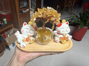 赟婭黃水晶發(fā)財樹(shù)招財貓入戶(hù)玄關(guān)辦公室桌面擺件家居裝飾喬遷生日禮物 招財進(jìn)寶招財貓發(fā)財樹(shù)套裝【金色】 曬單實(shí)拍圖