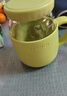 簡(jiǎn)約玻璃杯女大容量辦公室水杯帶把手耐高溫茶水分離泡茶杯子 橄欖綠500ml【獨立茶倉】 曬單實(shí)拍圖